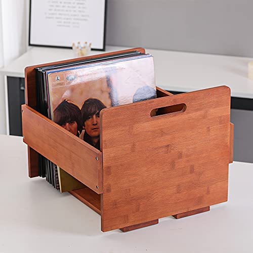 Navaris Boîte de Rangement Vinyle - Range Vinyle 50-80 Disques avec Roues - Bac Disque Vinyle 42,9 x 34,4 x 28 cm - Bac… : acheter des objets Beatles, Lennon, McCartney, Starr et Harrison