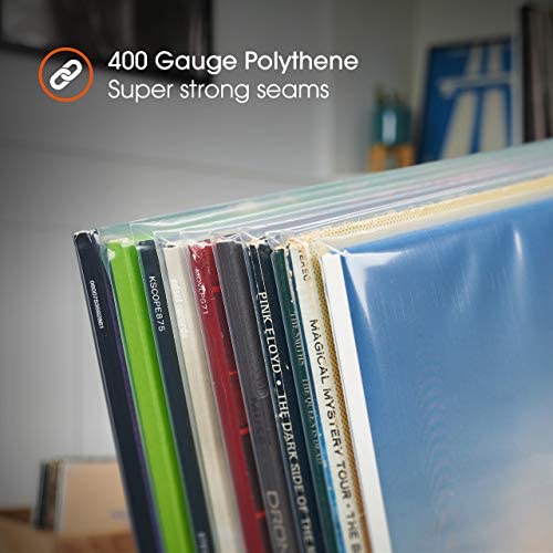 Pochette Vinyle 33 Tours, 50 pièces, Pochettes pour disques Vinyle 12, Très Transparent et Robuste, Protection optimale, Pochette en Vinyle