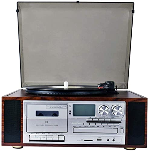 Tourne-disque Bluetooth Platine vinyle à 3 vitesses entraînée par courroie Tourne-disques rétro vintage Haut-parleurs stéréo intégrés Haut-parleur stéréo intégré (platines vinyles pour lecteurs) – Image 2