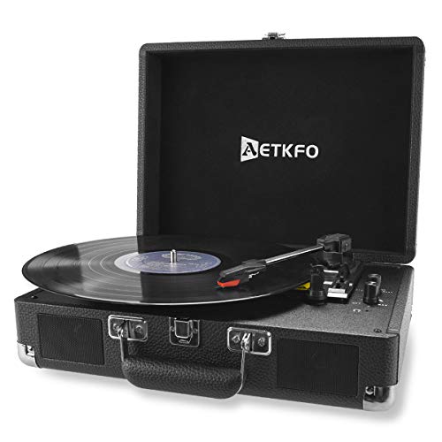 Platine Vinyle, Platine Vinyle Bluetooth, Tourne Disque Vinyle avec Haut-parleurs Intégrés, 3 Vitesses 33/45/78 TR/Min, équipé d'un Port USB/SD/AUX, Prise en Charge Bluetooth – Image 2