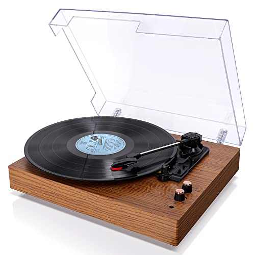 auna Verticalo SE Platine vinyle rétro 33t/45t/78t USB Bluetooth Bois Avec  Bluetooth