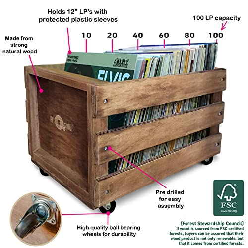 Rangement pour disques vinyles pour 80 à 100 LP Support pour