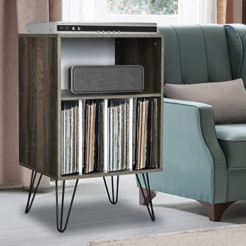 Support Pour Tourne-disques 5 Niveaux 145 Cm - Étagères Tissu Oxford Pour Vinyles, Plateau Large, Anti-basculement