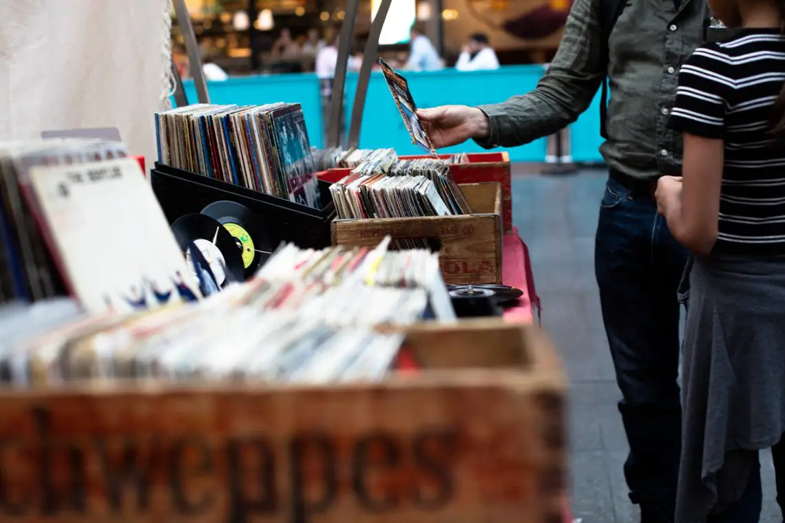 Boîte de Rangement Vinyle - Bac pour Disque Vinyle - 50-80 Disques