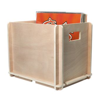 Boîte de rangement en bois pour vinyles