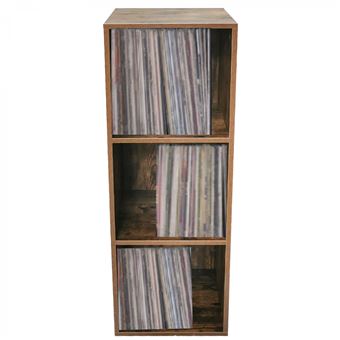 Meuble de rangement vinyle Lp records à 3 compartiments