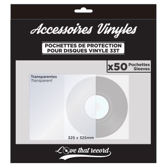 Pochettes transparentes de protection pour vinyle x 50